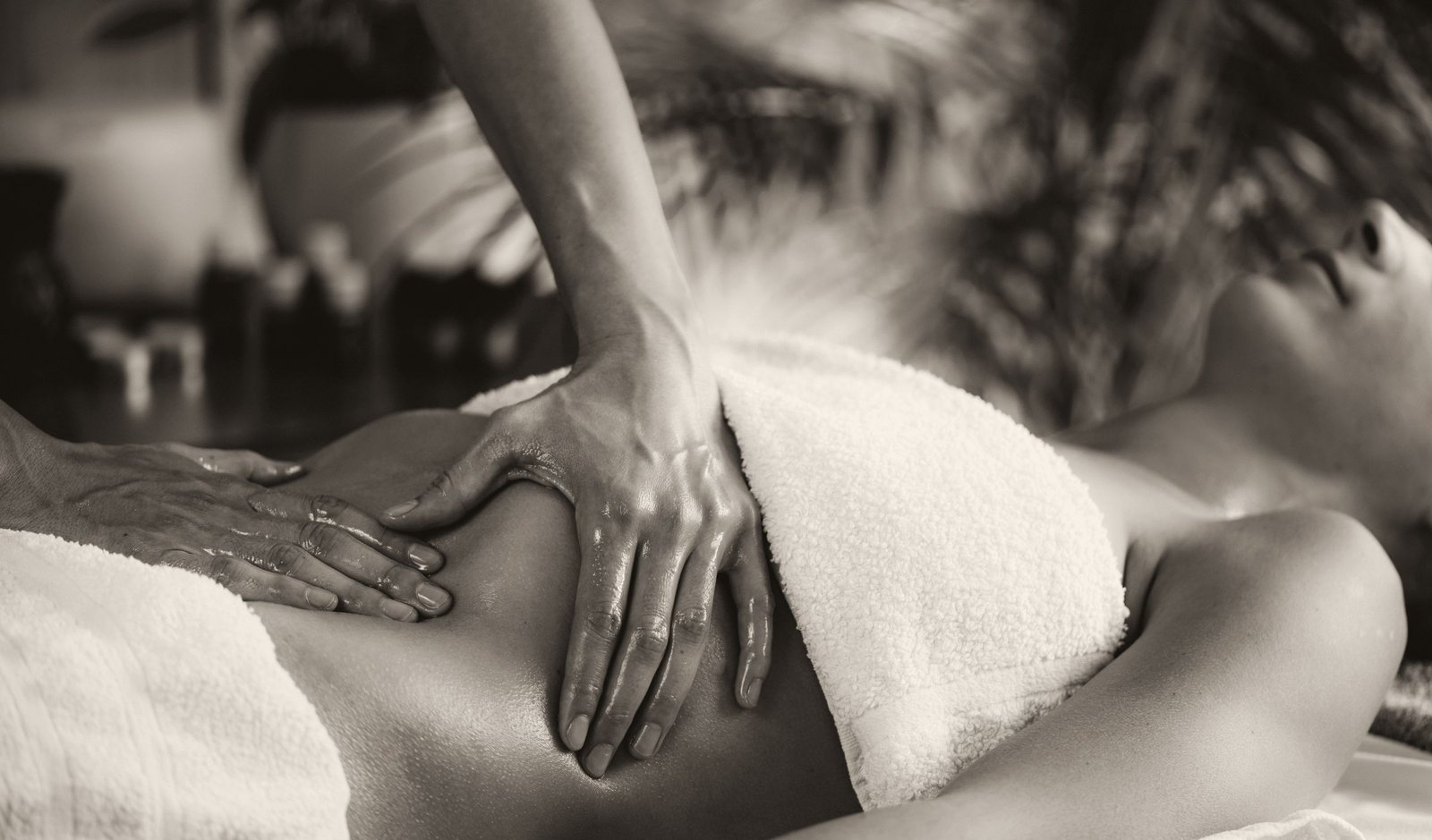 Hands giving a therapeutic massage